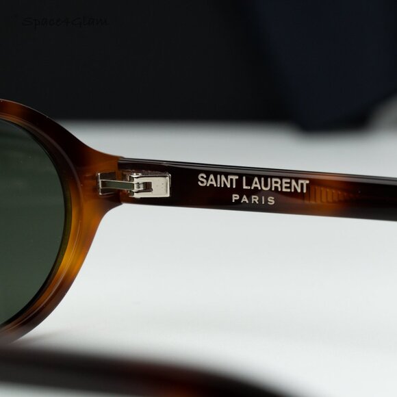 BRAND NEW Saint Laurent SL751 JEANNE 003 Dark Havana Grey Oval Unisex Sunglasses - Picture 8 of 13